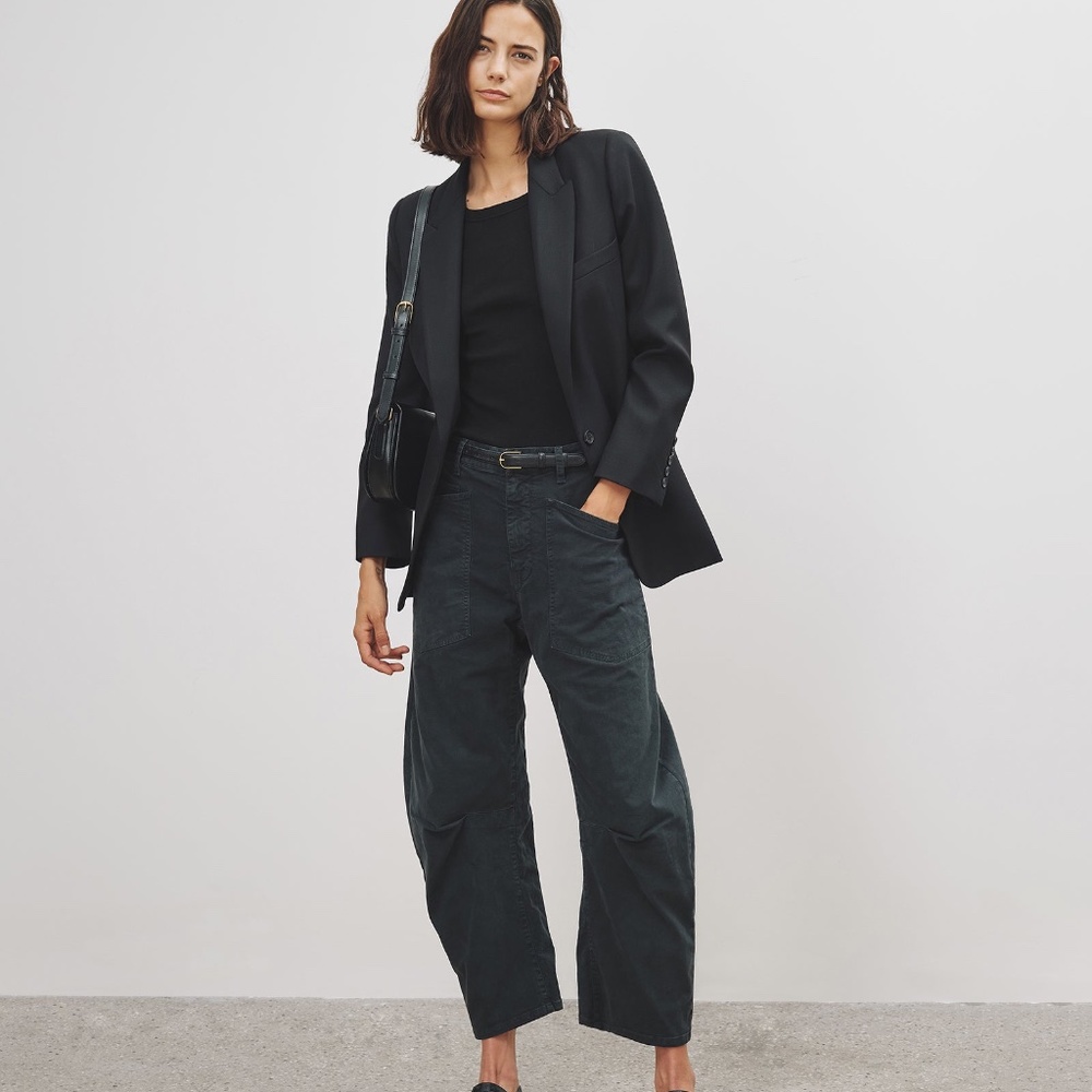 Nili Lotan Shon Pant Carbon Bow Leg Carpenter 4 gray
